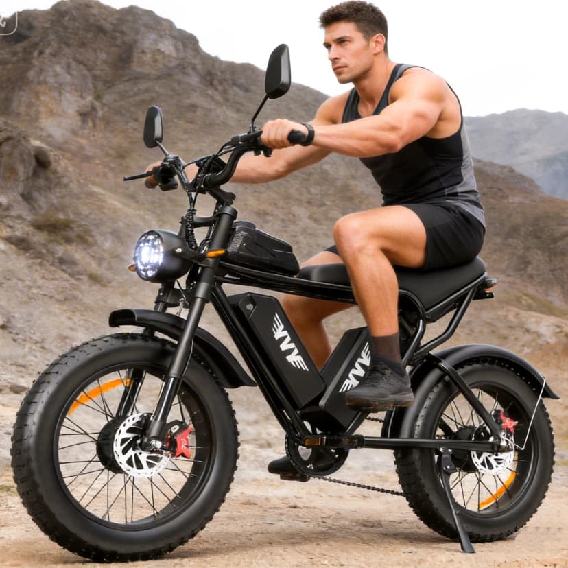 Yvy Q20 Pro 52V 40Ah Bici Elettrica con Doppio Motore e Pneumatici Fat